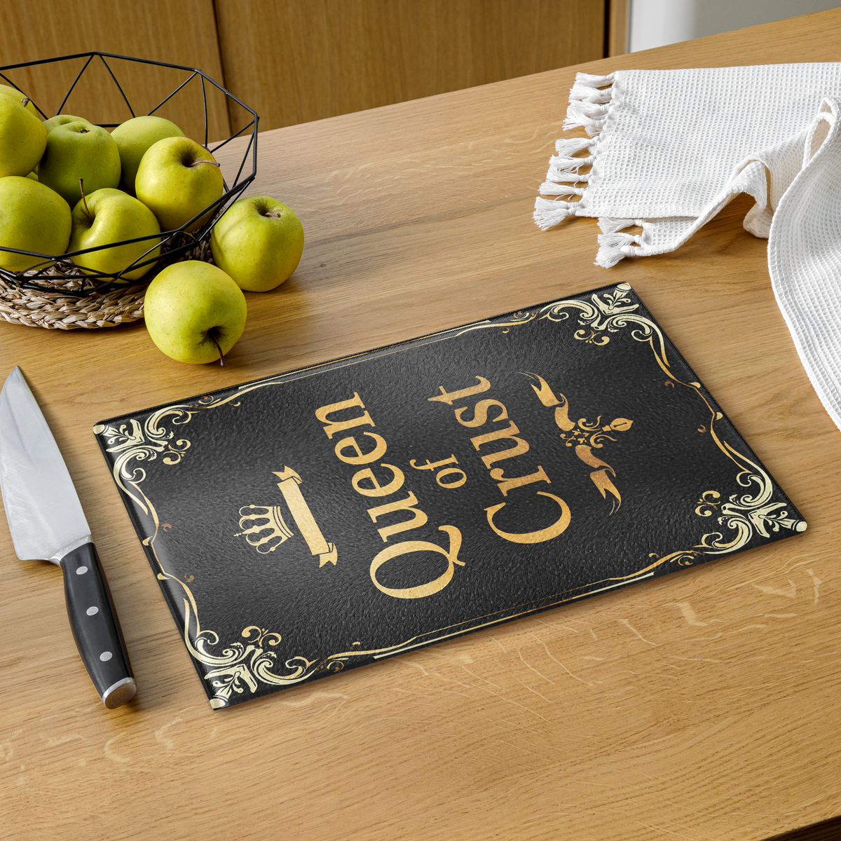 Queen of Crust Glass Cutting Board Kitchen & Baking Gear > Cutting Boards ZomaModa