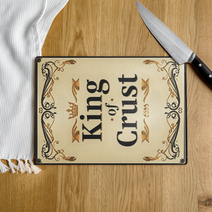 King of Crust Glass Cutting Board Kitchen & Baking Gear > Cutting Boards ZomaModa
