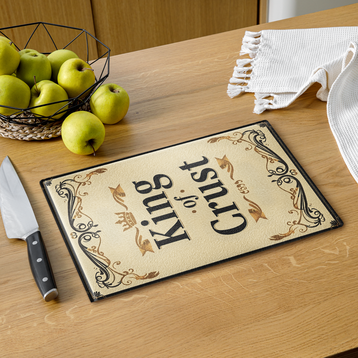 King of Crust Glass Cutting Board Kitchen & Baking Gear > Cutting Boards ZomaModa