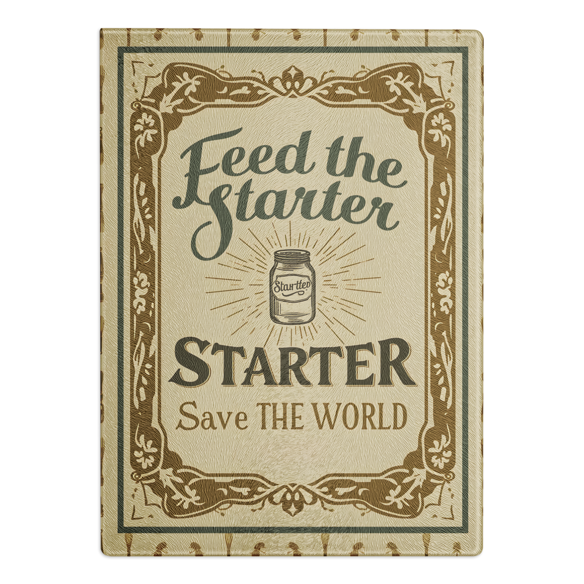 Feed the Starter, Save the World Glass Cutting Board Default Title Kitchen & Baking Gear > Cutting Boards ZomaModa