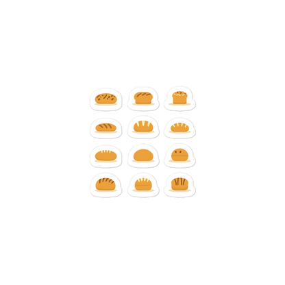 Mini Bread Icons Sticker Set (Baguette, Loaf & Roll Stickers) 3″×3″ Stationery & Gifts > Stickers ZomaModa