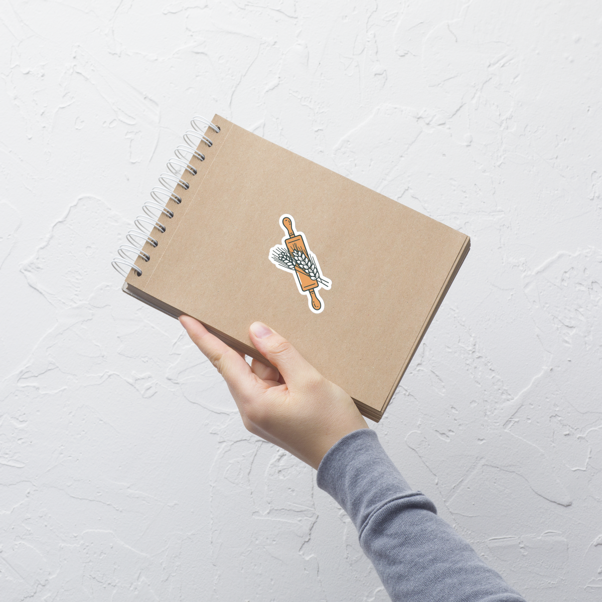 Rolling Pin with Wheat Leaves Sticker (Baker Tools Sticker) Stationery & Gifts > Stickers ZomaModa