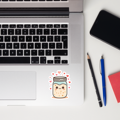Sourdough Starter Jar with Hearts Sticker (Baker Gift Sticker) Stationery & Gifts > Stickers ZomaModa