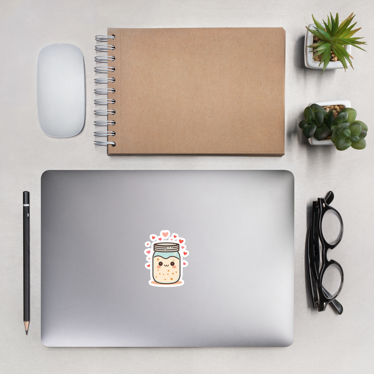 Sourdough Starter Jar with Hearts Sticker (Baker Gift Sticker) Stationery & Gifts > Stickers ZomaModa