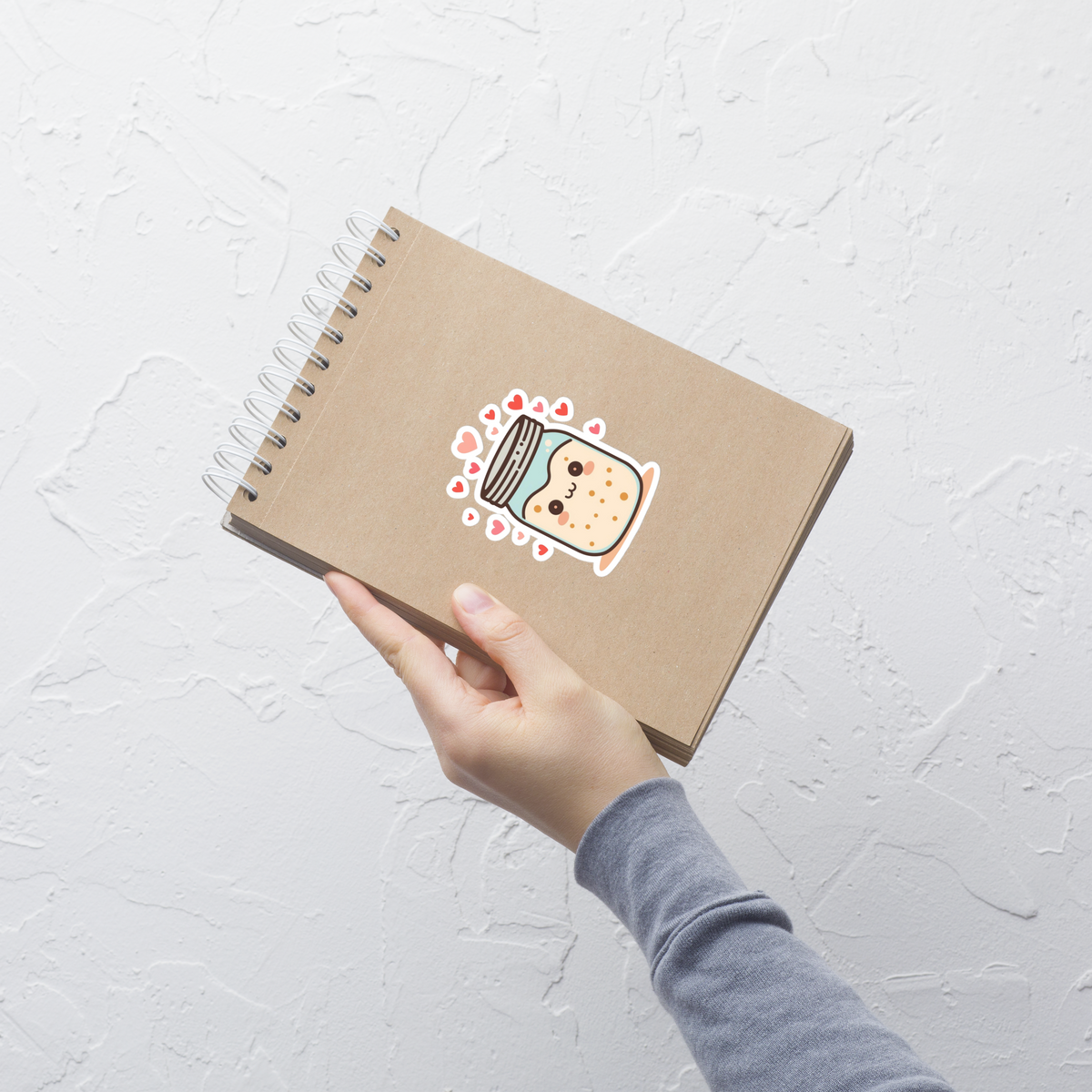 Sourdough Starter Jar with Hearts Sticker (Baker Gift Sticker) Stationery & Gifts > Stickers ZomaModa