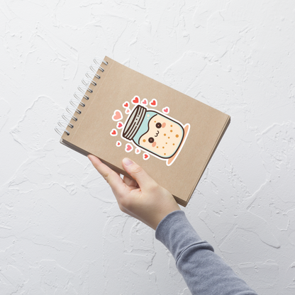 Sourdough Starter Jar with Hearts Sticker (Baker Gift Sticker) Stationery & Gifts > Stickers ZomaModa