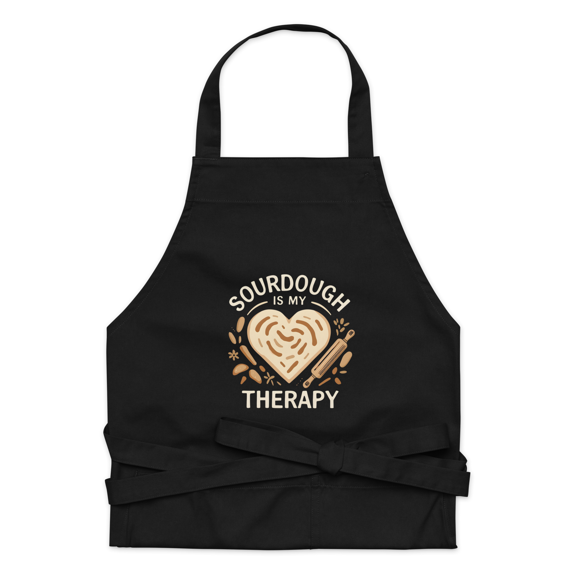 Sourdough Is My Therapy | Cozy Baker Apron Black Kitchen & Baking Gear > Aprons ZomaModa