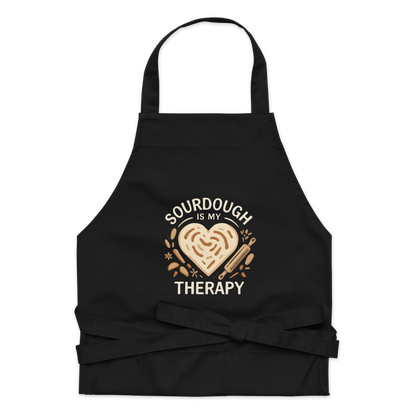 Sourdough Is My Therapy | Cozy Baker Apron Black Kitchen & Baking Gear > Aprons ZomaModa