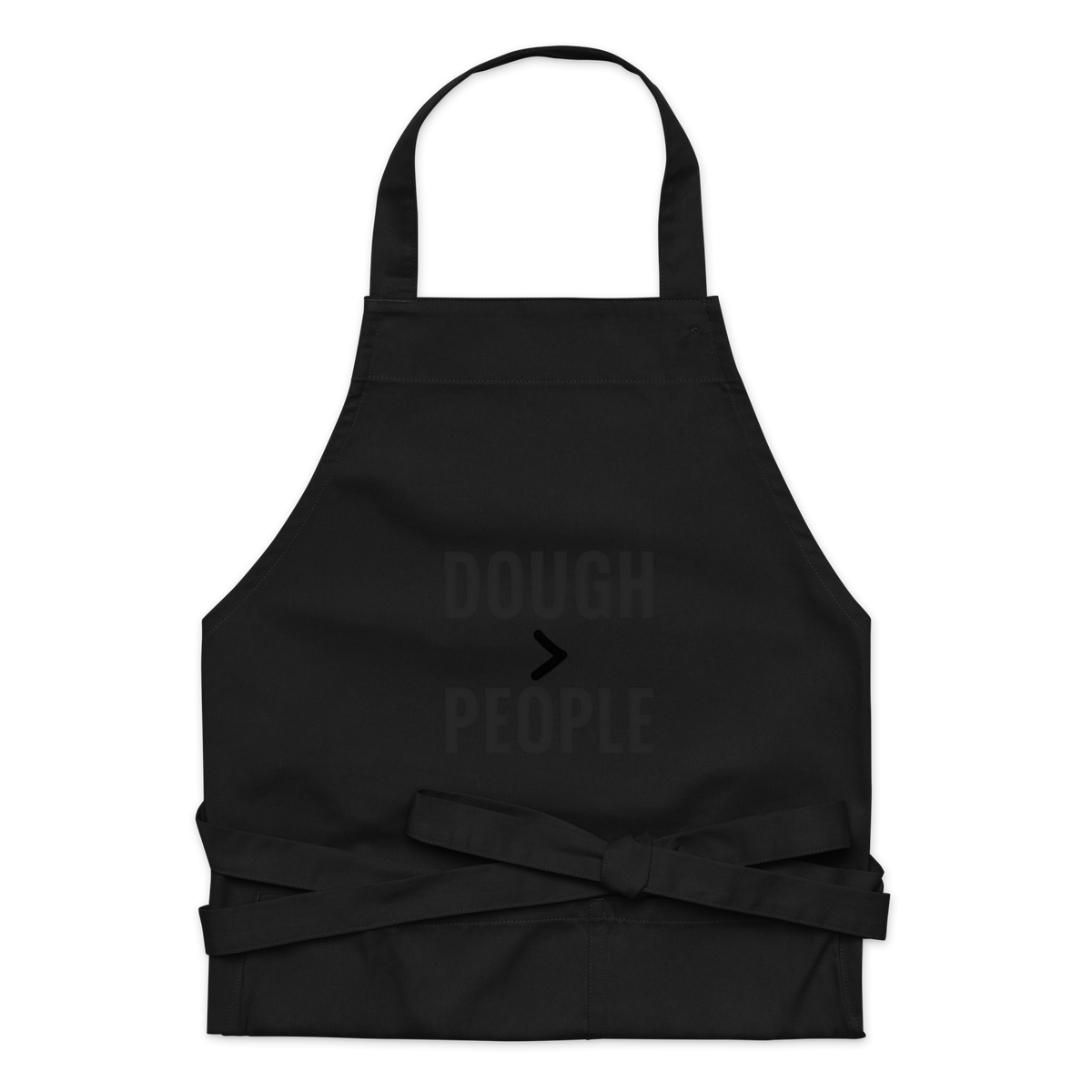 Dough > People | Bold Statement Baker Apron Black Kitchen & Baking Gear > Aprons ZomaModa