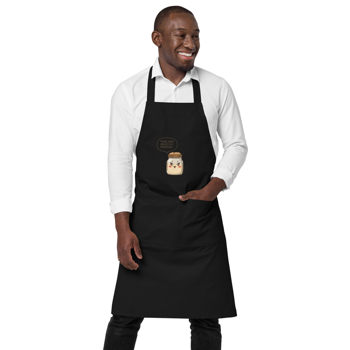 Ask Me About My Starter | Interactive Baker Apron Kitchen & Baking Gear > Aprons ZomaModa