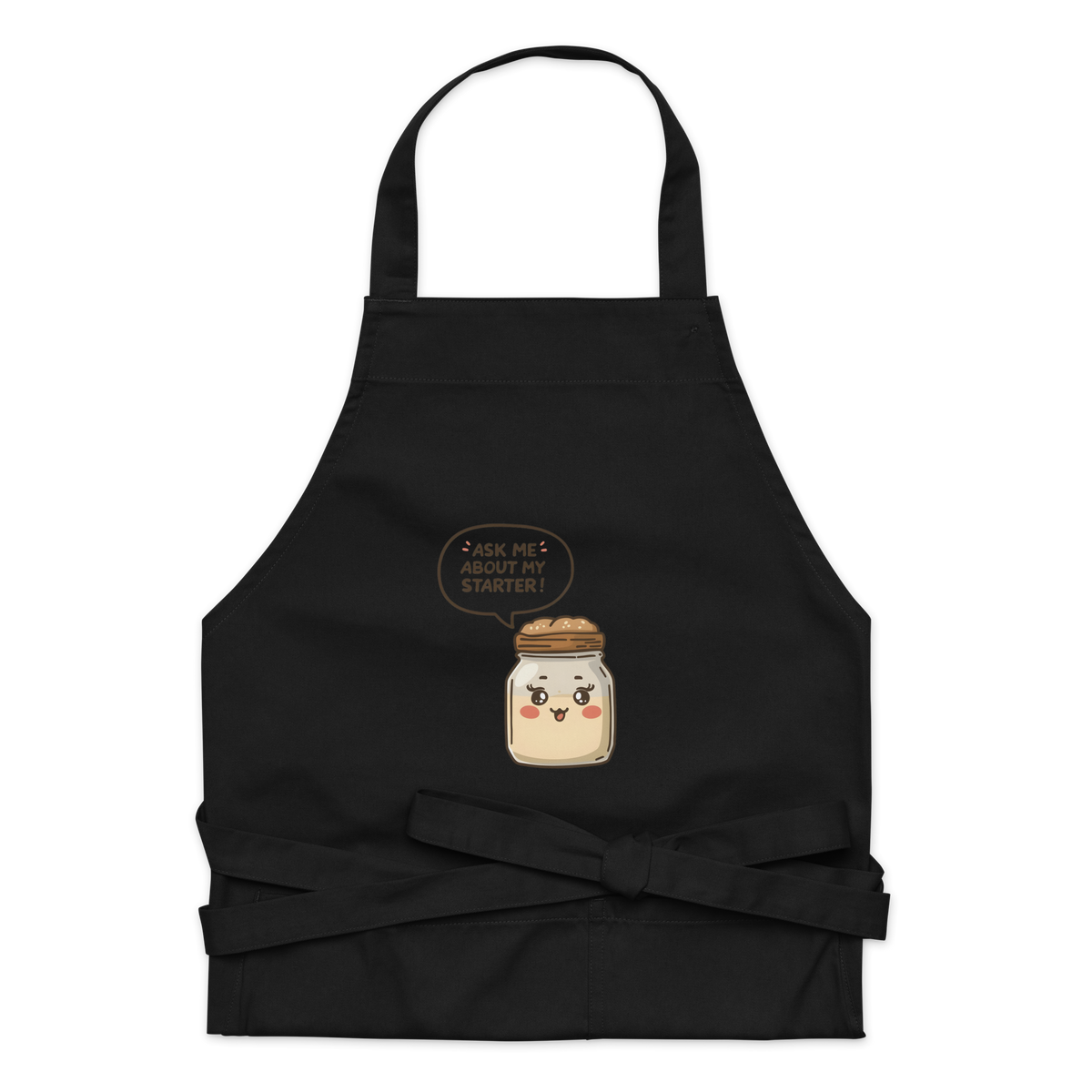 Ask Me About My Starter | Interactive Baker Apron Black Kitchen & Baking Gear > Aprons ZomaModa