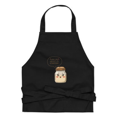 Ask Me About My Starter | Interactive Baker Apron Black Kitchen & Baking Gear > Aprons ZomaModa