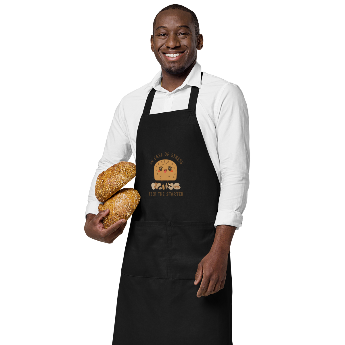 In Case of Stress, Feed The Starter | Comfort Baker Apron Kitchen & Baking Gear > Aprons ZomaModa