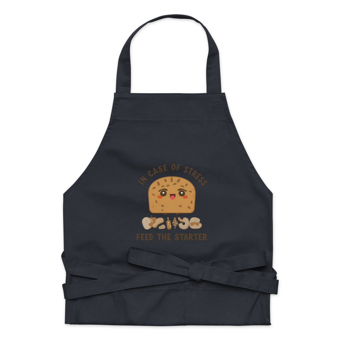In Case of Stress, Feed The Starter | Comfort Baker Apron Navy Kitchen & Baking Gear > Aprons ZomaModa