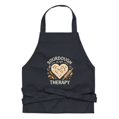 Sourdough Is My Therapy | Cozy Baker Apron Navy Kitchen & Baking Gear > Aprons ZomaModa