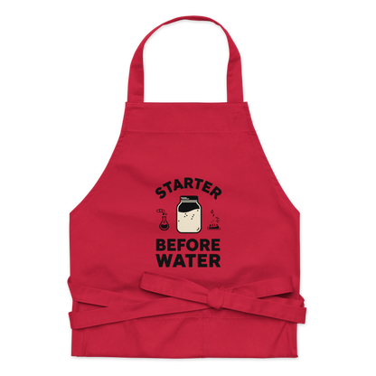 Starter Before Water | Baker’s Priority Apron Red Kitchen & Baking Gear > Aprons ZomaModa