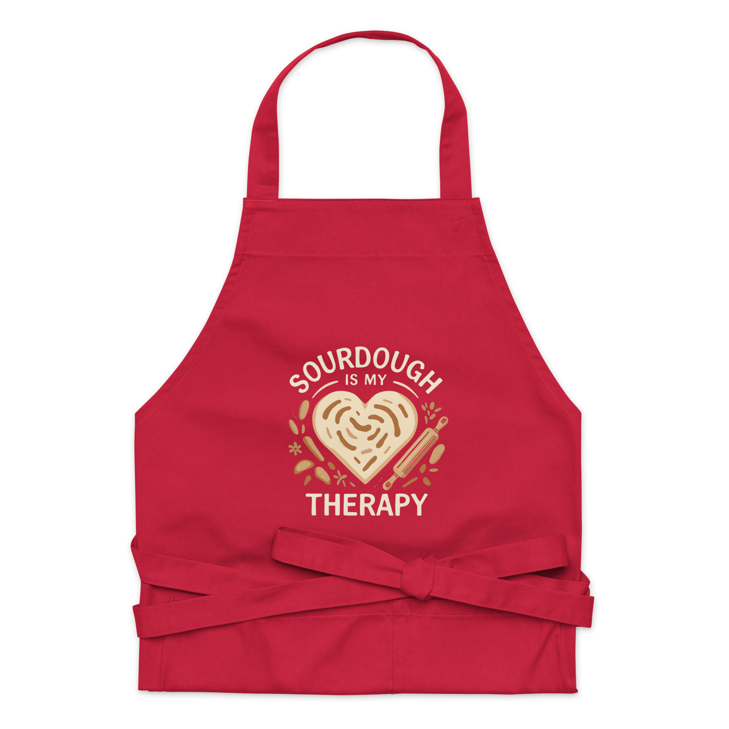 Sourdough Is My Therapy | Cozy Baker Apron Red Kitchen & Baking Gear > Aprons ZomaModa