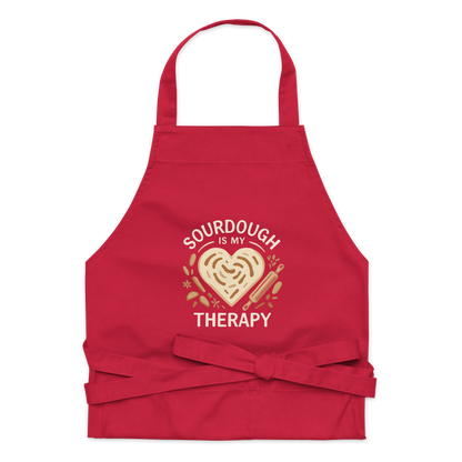 Sourdough Is My Therapy | Cozy Baker Apron Red Kitchen & Baking Gear > Aprons ZomaModa