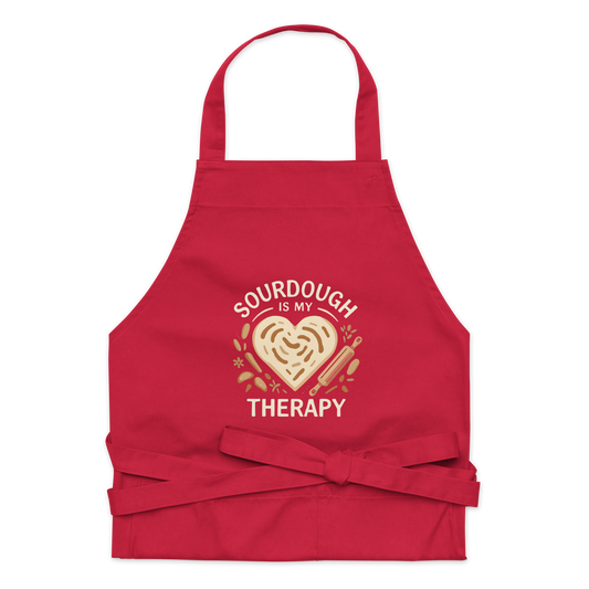 Sourdough Is My Therapy | Cozy Baker Apron Red Kitchen & Baking Gear > Aprons ZomaModa