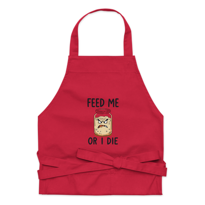 Feed Me Or I Die | Sourdough Starter Apron Red Kitchen & Baking Gear > Aprons ZomaModa