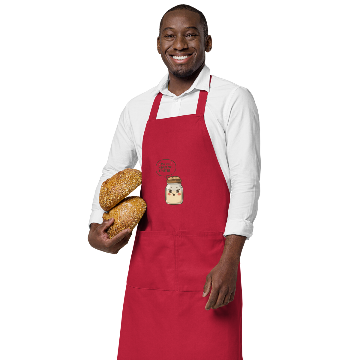 Ask Me About My Starter | Interactive Baker Apron Kitchen & Baking Gear > Aprons ZomaModa