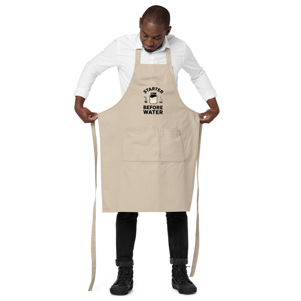 Starter Before Water | Baker’s Priority Apron Kitchen & Baking Gear > Aprons ZomaModa