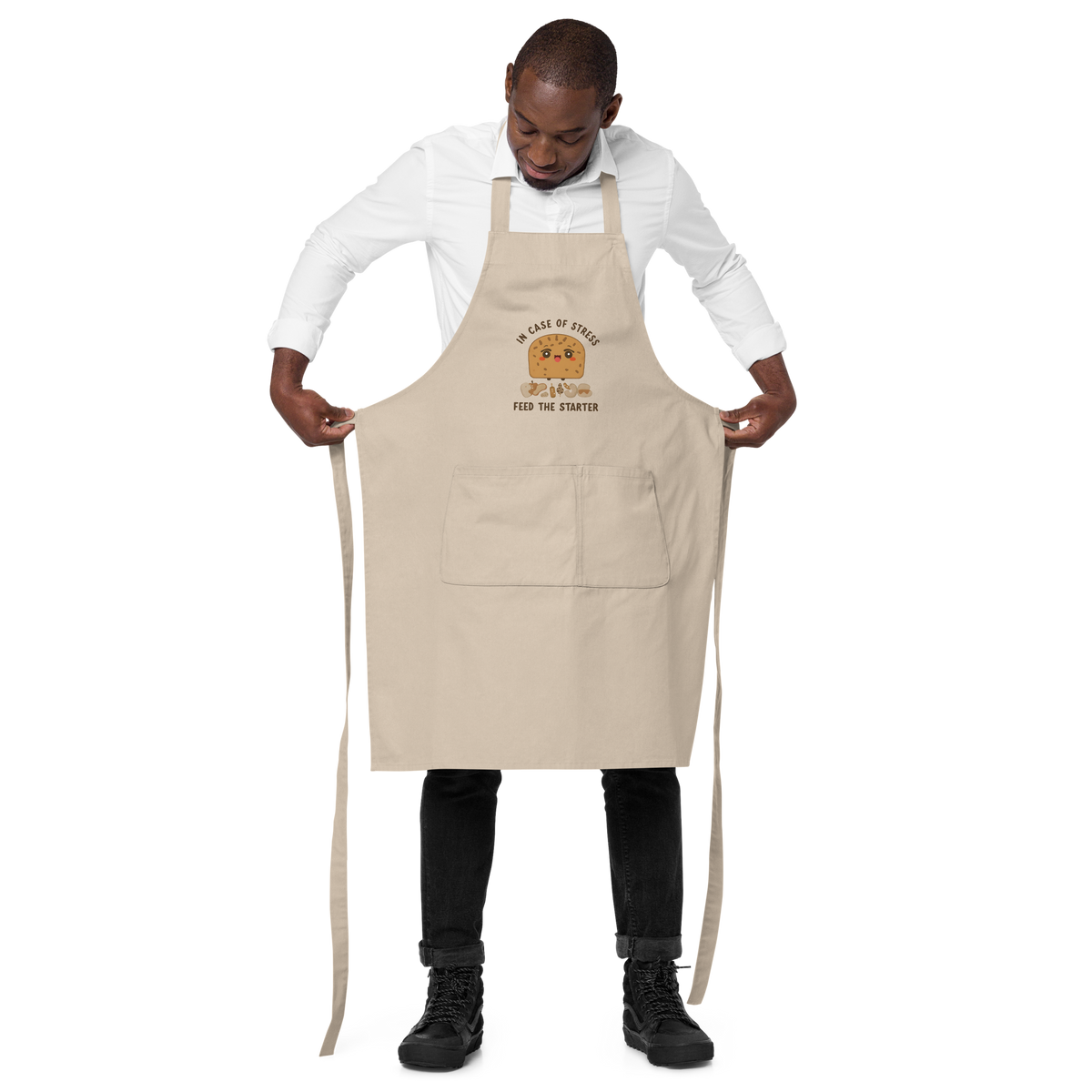 In Case of Stress, Feed The Starter | Comfort Baker Apron Kitchen & Baking Gear > Aprons ZomaModa