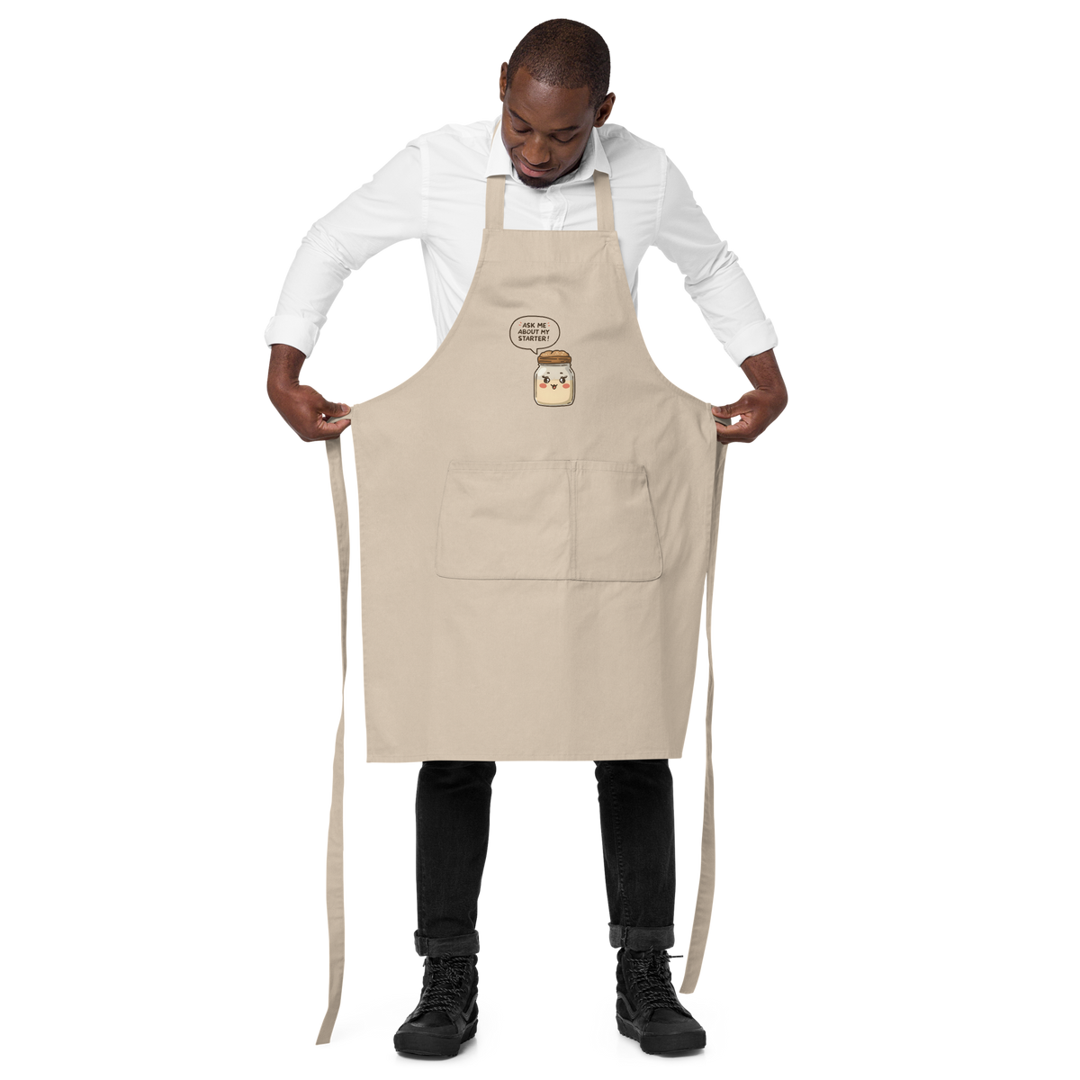 Ask Me About My Starter | Interactive Baker Apron Kitchen & Baking Gear > Aprons ZomaModa