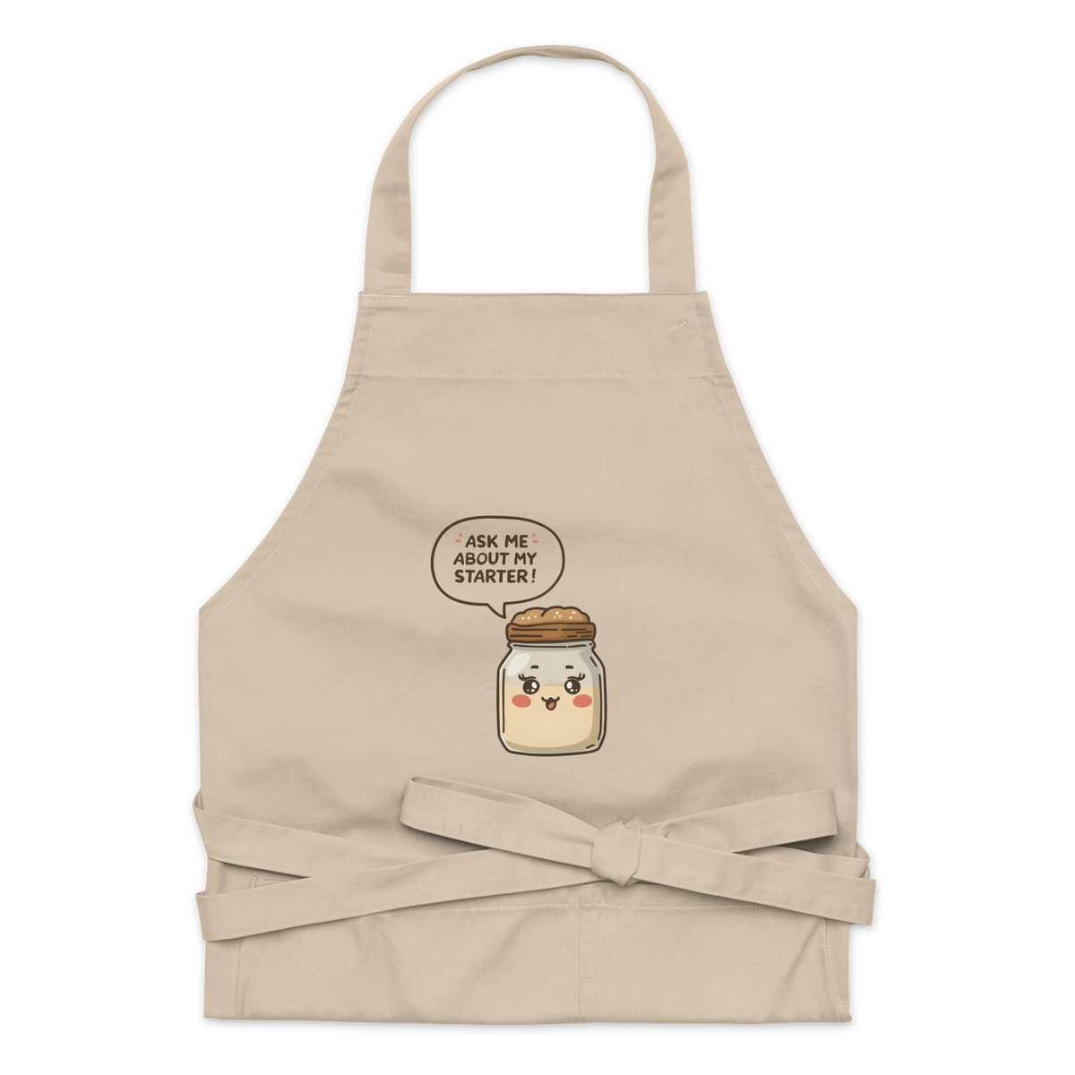 Ask Me About My Starter | Interactive Baker Apron Rope Kitchen & Baking Gear > Aprons ZomaModa