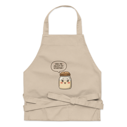 Ask Me About My Starter | Interactive Baker Apron Rope Kitchen & Baking Gear > Aprons ZomaModa