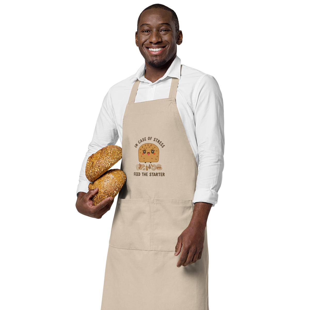In Case of Stress, Feed The Starter | Comfort Baker Apron Kitchen & Baking Gear > Aprons ZomaModa