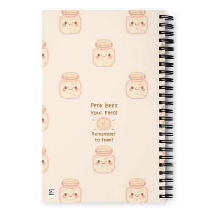 Cute Sourdough Starter Jar | Spiral notebook Stationery & Gifts > Notebooks & Journals ZomaModa