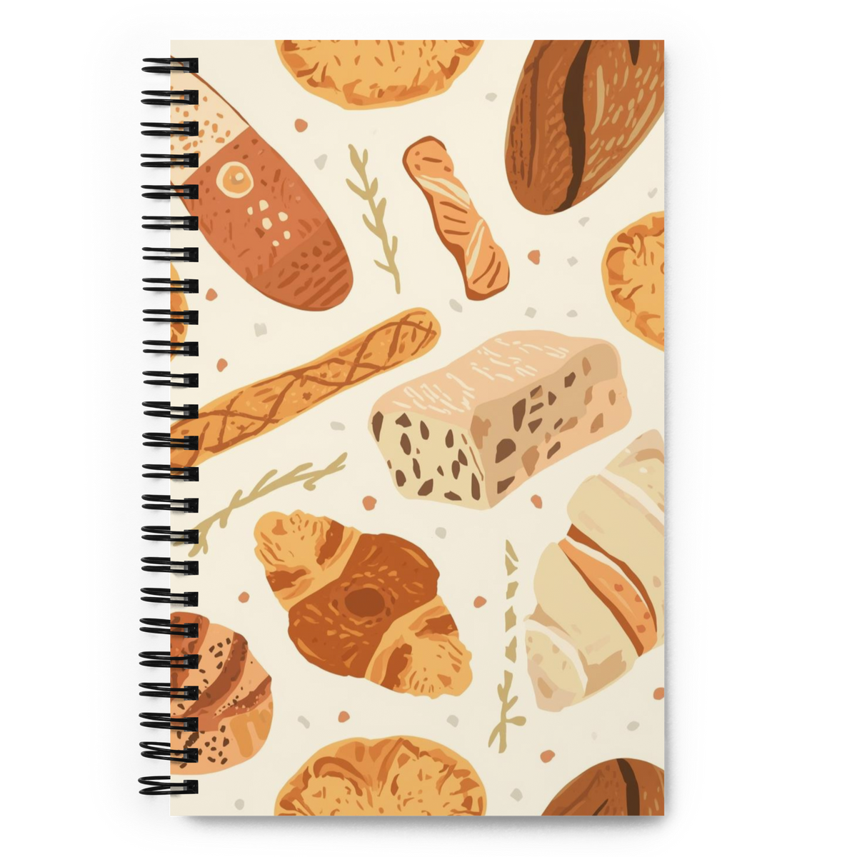 Rustic Bread Pattern | Spiral notebook Default Title Stationery & Gifts > Notebooks & Journals ZomaModa