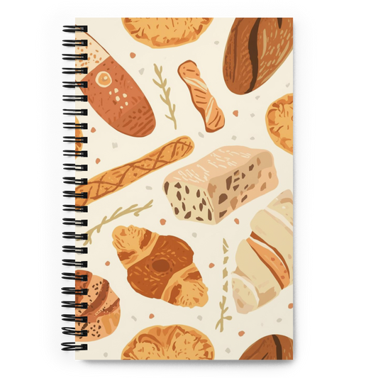 Rustic Bread Pattern | Spiral notebook Default Title Stationery & Gifts > Notebooks & Journals ZomaModa