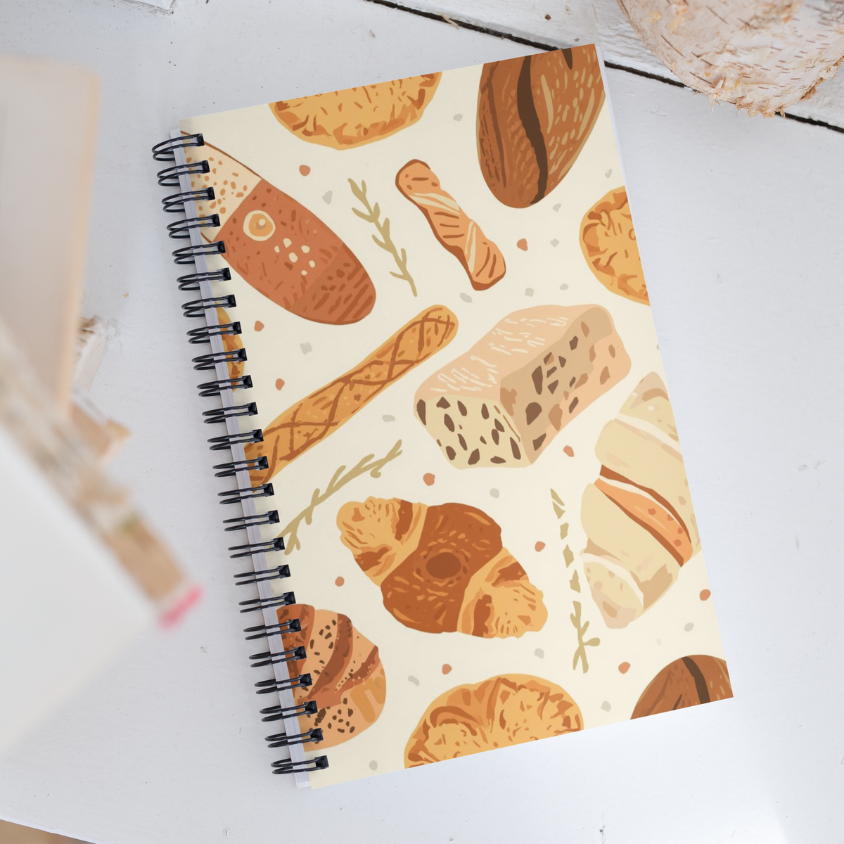 Rustic Bread Pattern | Spiral notebook Stationery & Gifts > Notebooks & Journals ZomaModa