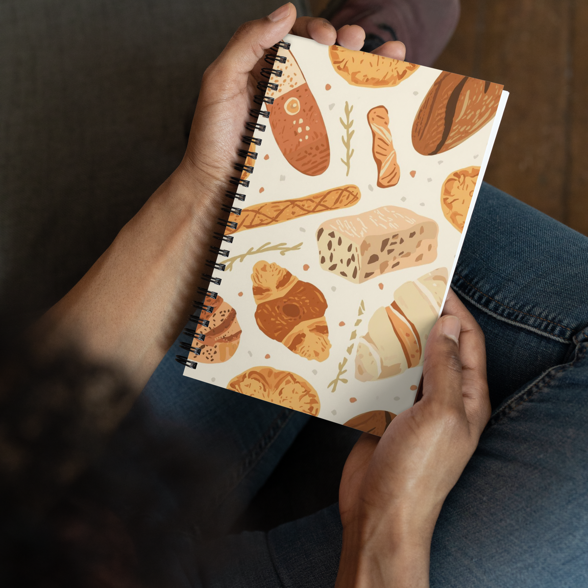 Rustic Bread Pattern | Spiral notebook Stationery & Gifts > Notebooks & Journals ZomaModa