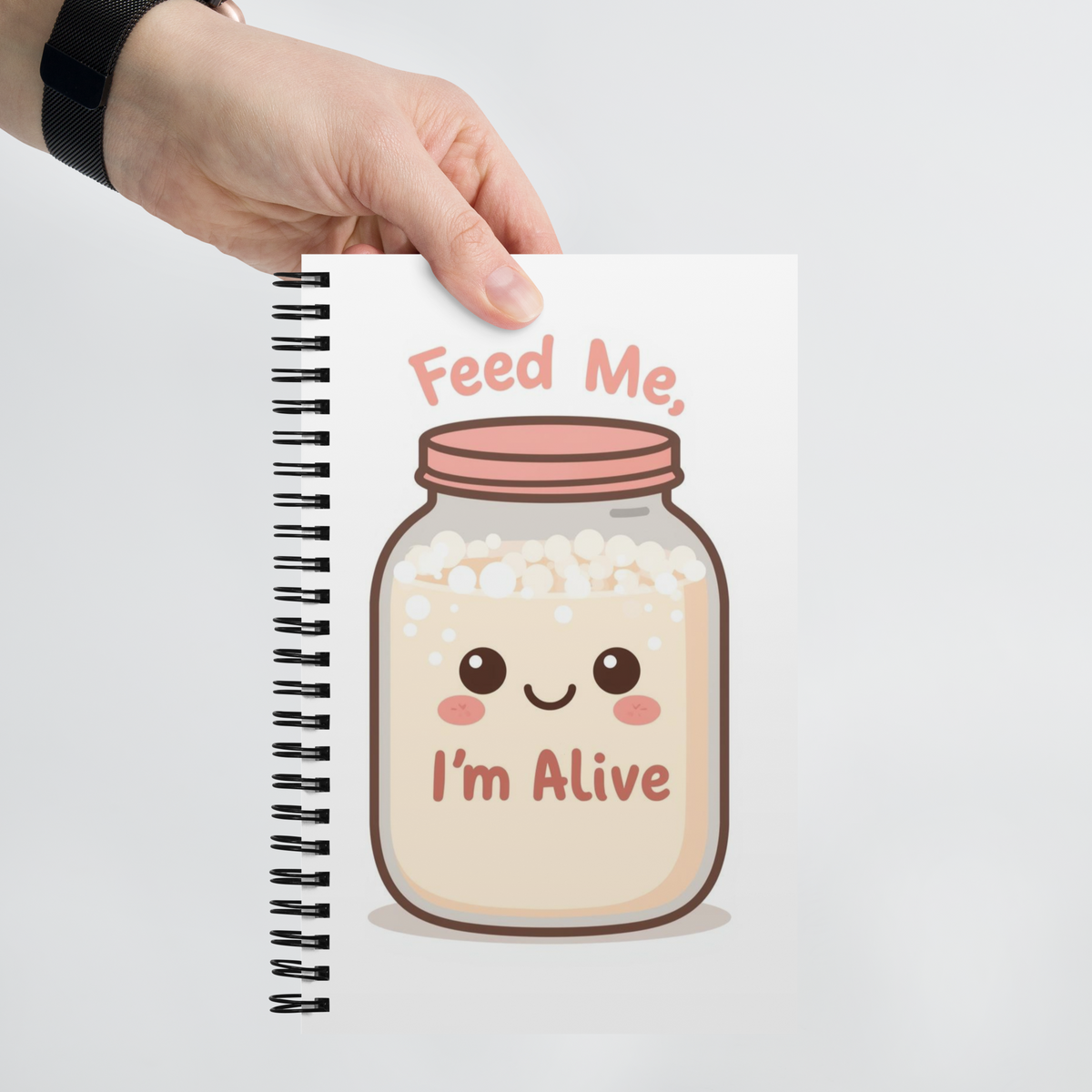 Cute Sourdough Starter Jar | Spiral notebook Stationery & Gifts > Notebooks & Journals ZomaModa