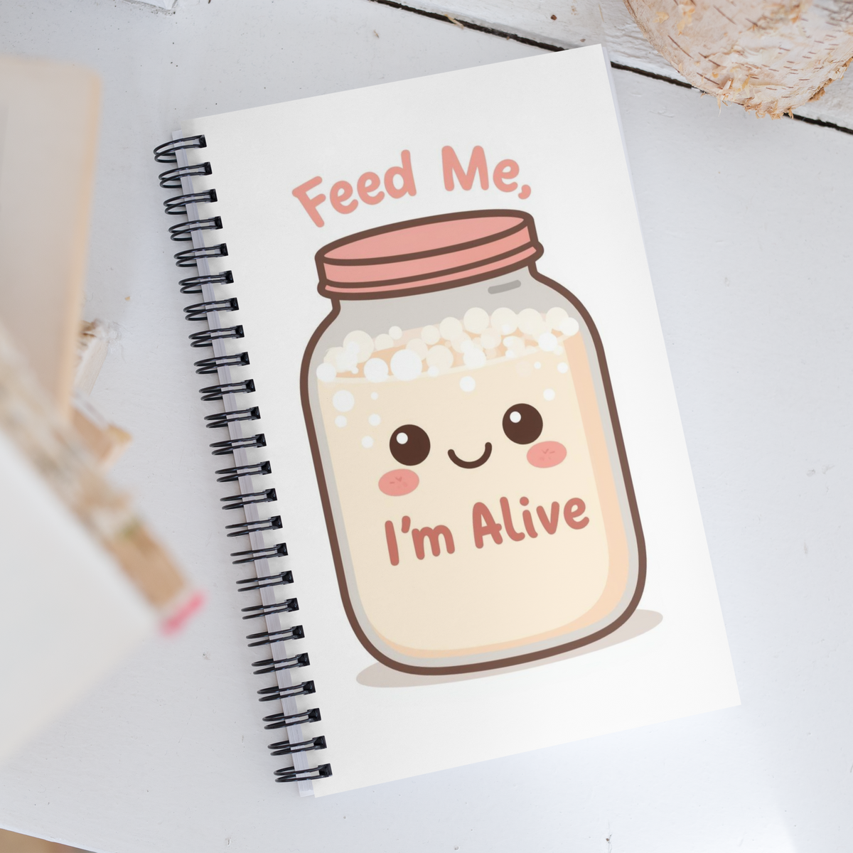 Cute Sourdough Starter Jar | Spiral notebook Stationery & Gifts > Notebooks & Journals ZomaModa