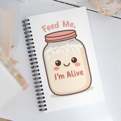 Cute Sourdough Starter Jar | Spiral notebook Stationery & Gifts > Notebooks & Journals ZomaModa