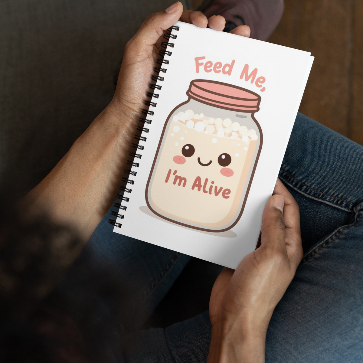Cute Sourdough Starter Jar | Spiral notebook Stationery & Gifts > Notebooks & Journals ZomaModa