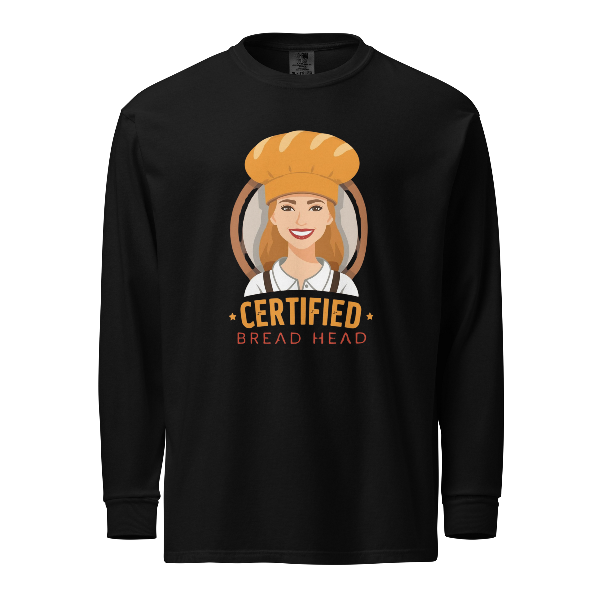Certified Bread Head | Garment-dyed heavyweight long-sleeve shirt Black Apparel > Long Sleeve Shirts ZomaModa