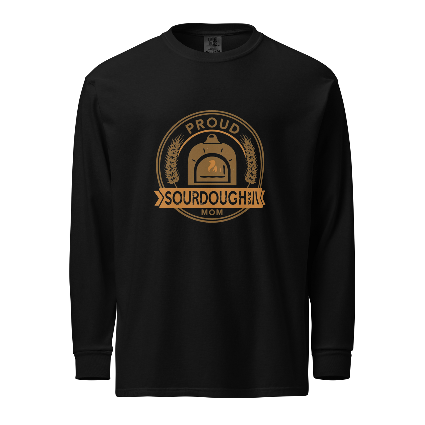 Sourdough Mom | Garment-dyed heavyweight long-sleeve shirt Black Apparel > Long Sleeve Shirts ZomaModa