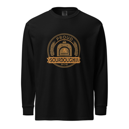 Sourdough Mom | Garment-dyed heavyweight long-sleeve shirt Black Apparel > Long Sleeve Shirts ZomaModa