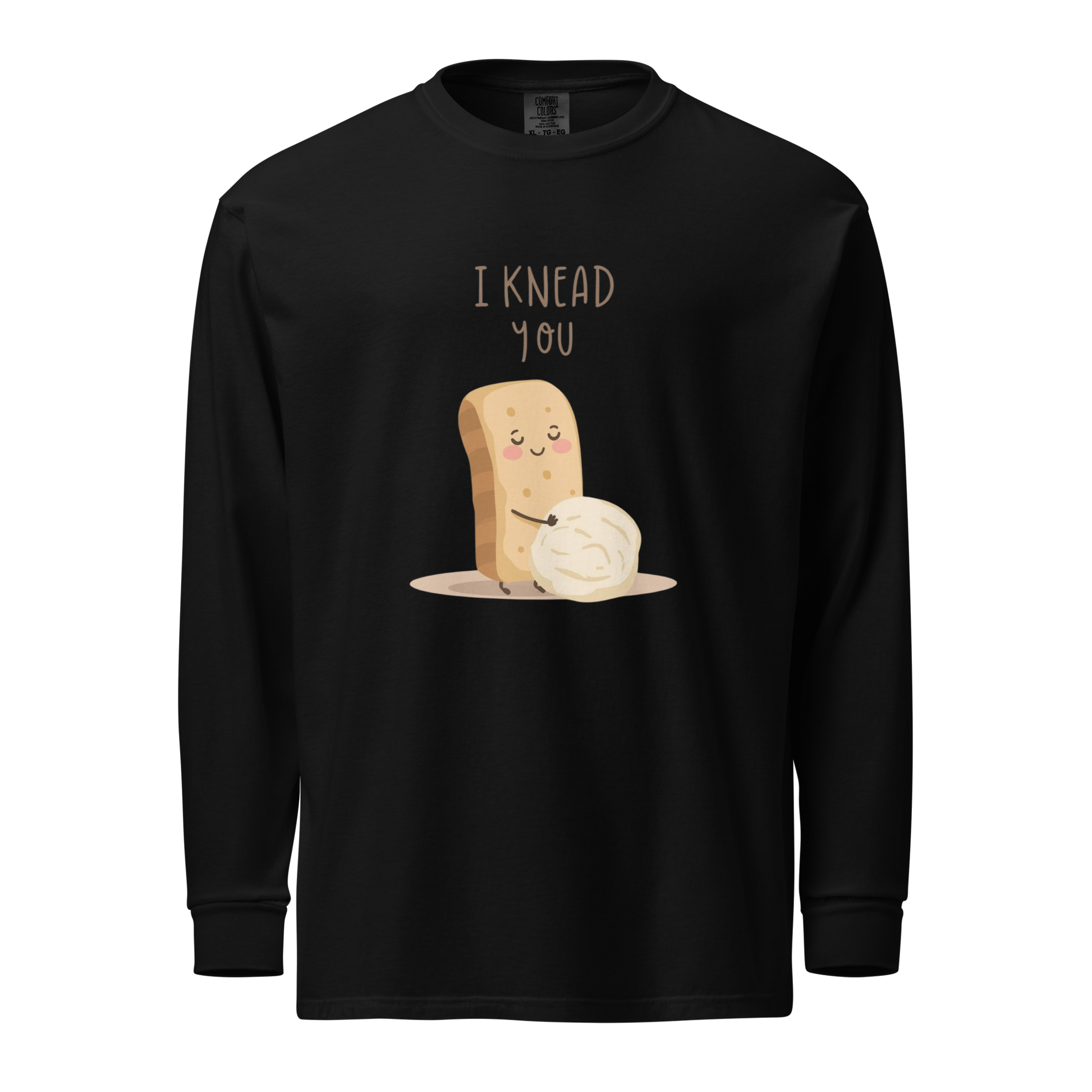 I Knead You | Garment-dyed heavyweight long-sleeve shirt Black Apparel > Long Sleeve Shirts ZomaModa