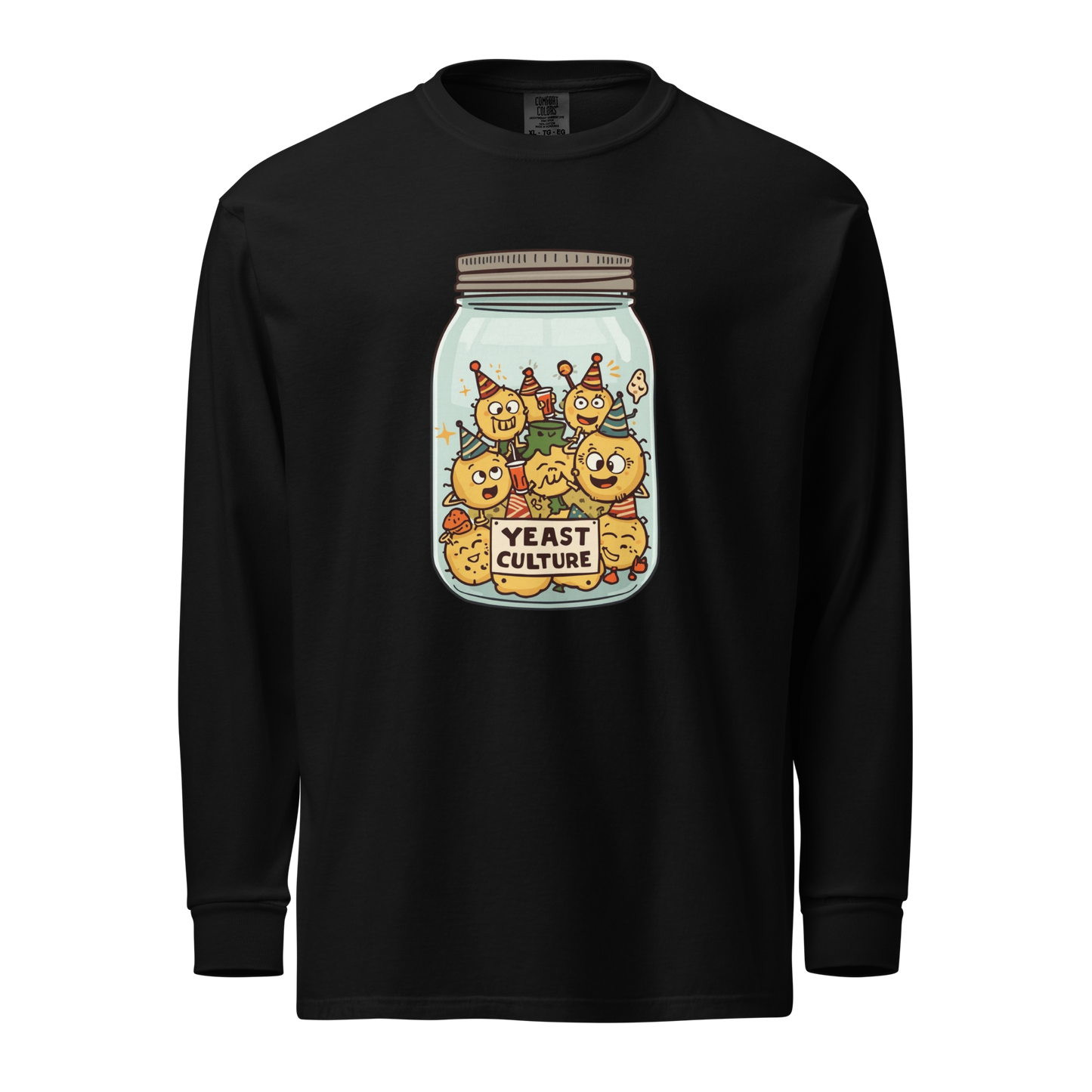 Wild Yeast, Wild Life | Garment-dyed heavyweight long-sleeve shirt Black Apparel > Long Sleeve Shirts ZomaModa