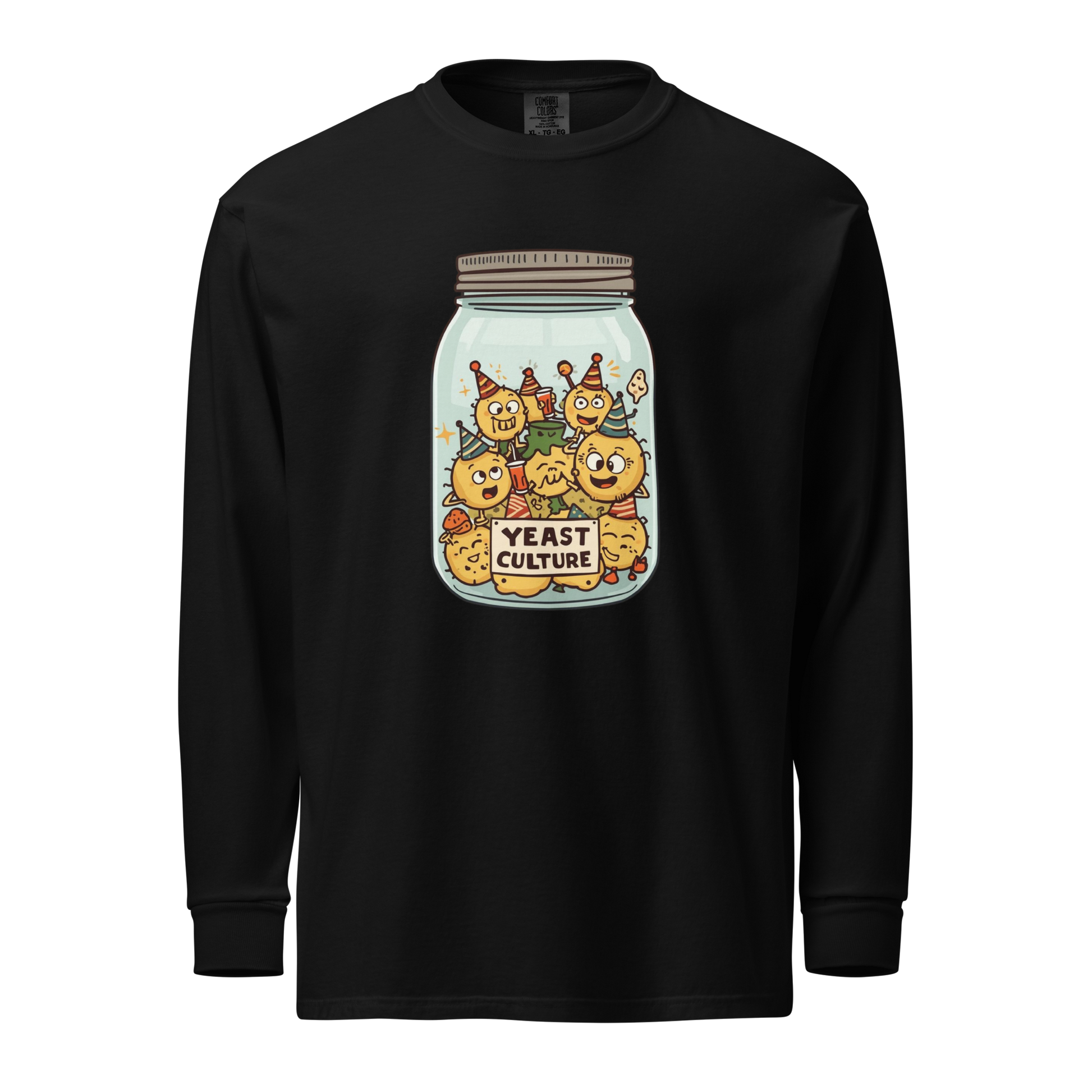 Wild Yeast, Wild Life | Garment-dyed heavyweight long-sleeve shirt Black Apparel > Long Sleeve Shirts ZomaModa