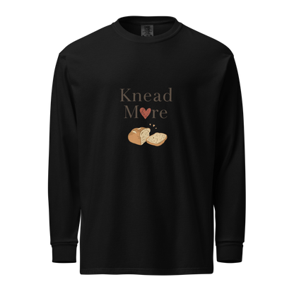 Knead More Love | Garment-dyed heavyweight long-sleeve shirt Black Apparel > Long Sleeve Shirts ZomaModa