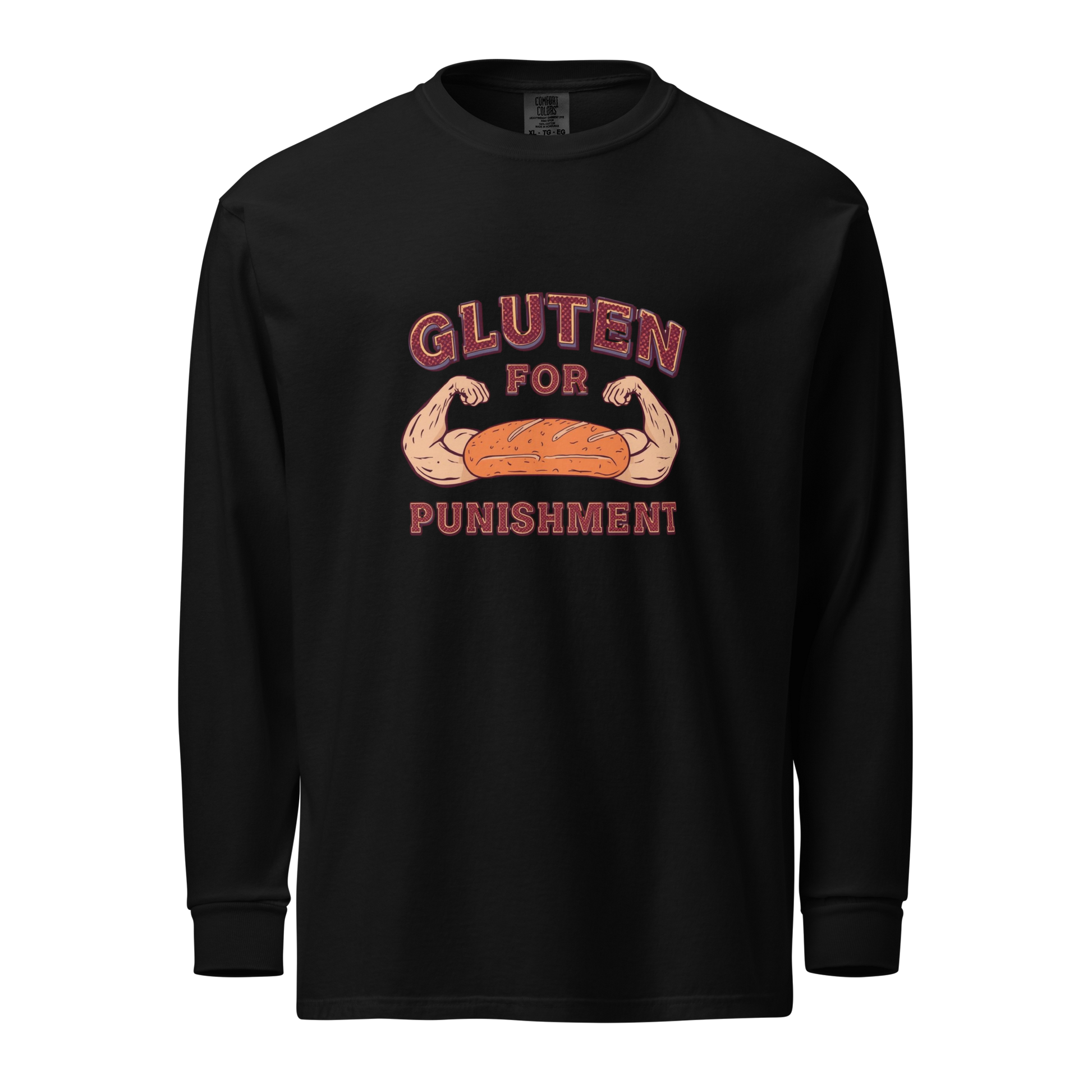 Gluten for Punishment | Garment-dyed heavyweight long-sleeve shirt Black Apparel > Long Sleeve Shirts ZomaModa