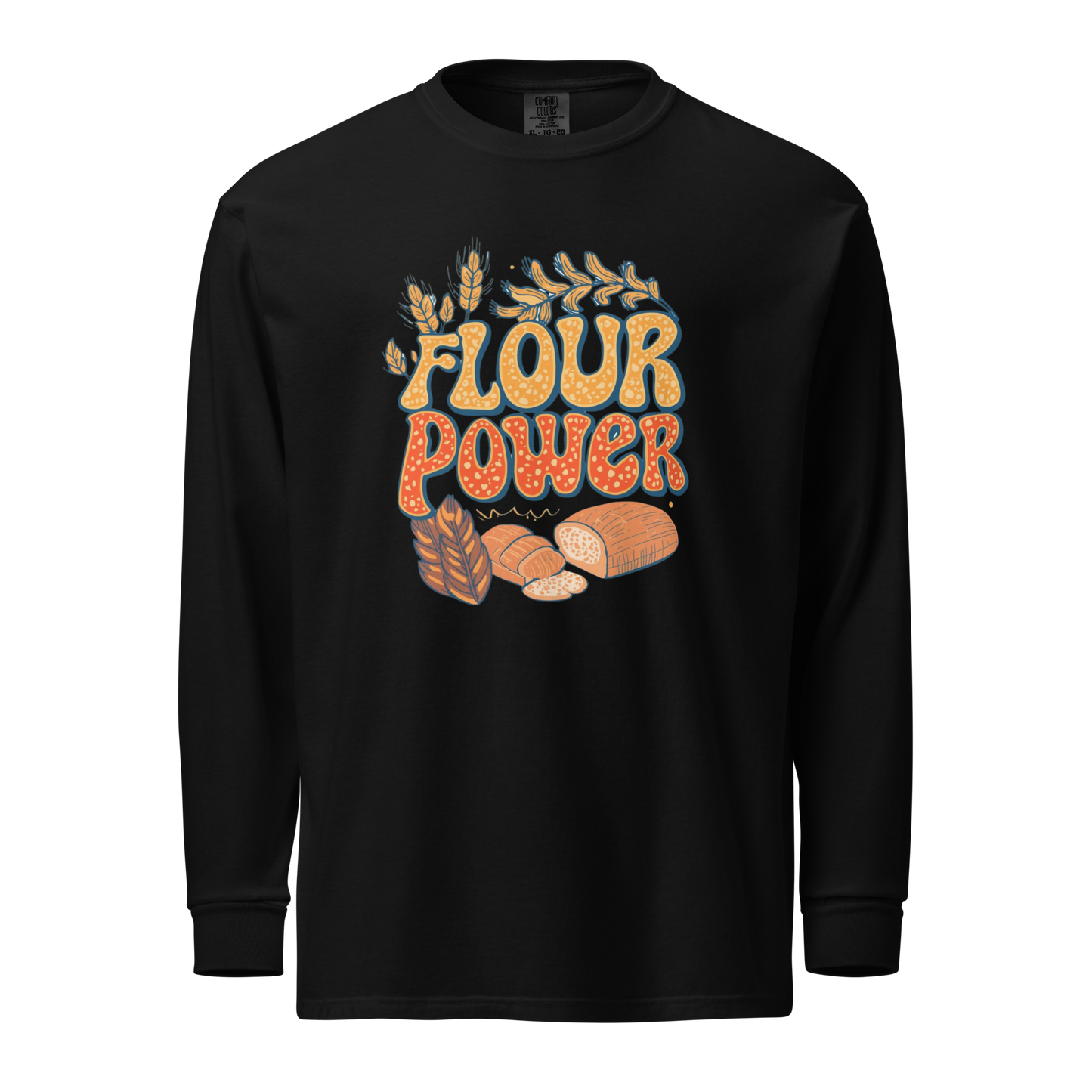 Flour Power | Garment-dyed heavyweight long-sleeve shirt Black Apparel > Long Sleeve Shirts ZomaModa