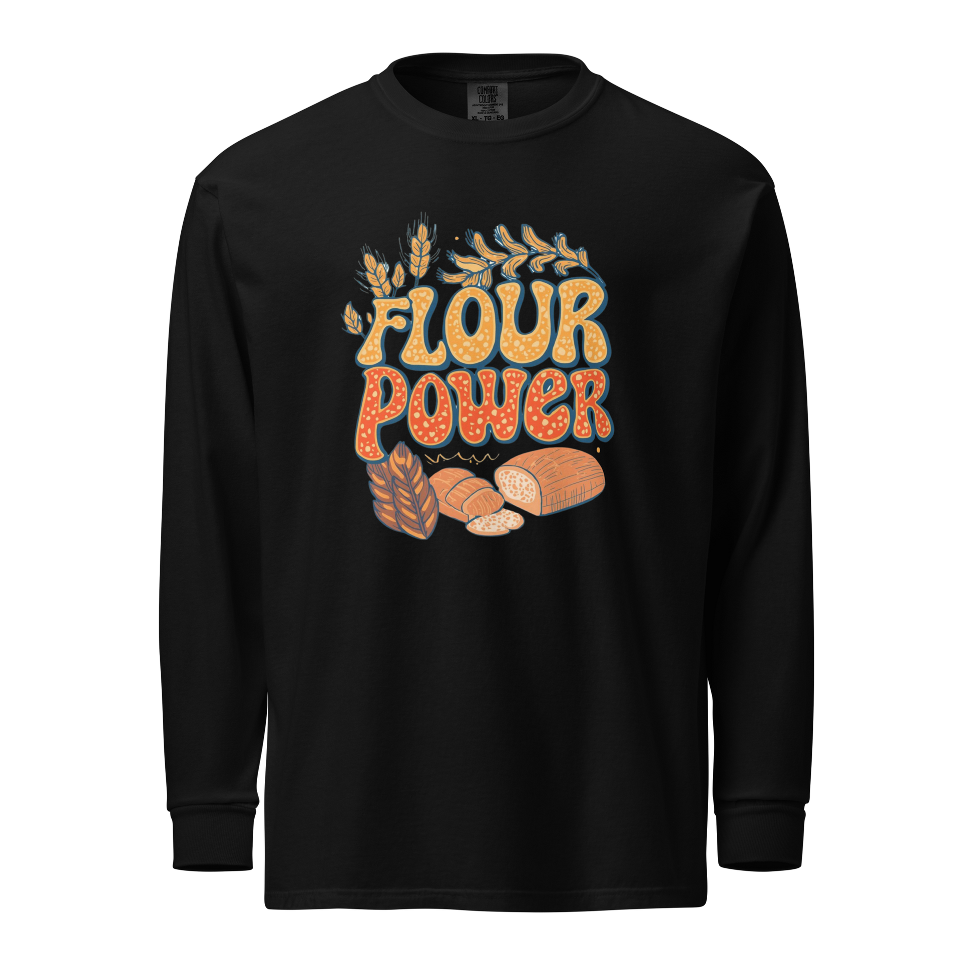Flour Power | Garment-dyed heavyweight long-sleeve shirt Black Apparel > Long Sleeve Shirts ZomaModa